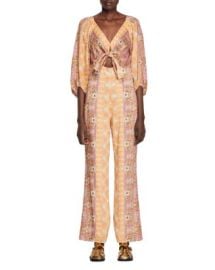 Sandro Dieppe Printed Wide Leg Jumpsuit Bloomingdales at Bloomingdales