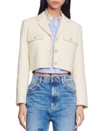 Sandro Edma Cropped Tweed Jacket Bloomingdales at Bloomingdales