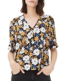 Sandro Ekin Floral Printed Top at Bloomingdales