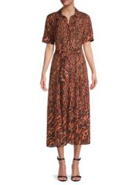 Sandro Eliza Animal-Print Belted Shirtdress on SALE at Saks Off 5th