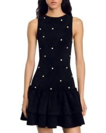 Sandro Emma Embellished Velvet Knit Dress Bloomingdales at Bloomingdales