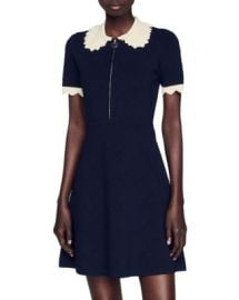 Sandro Essia Collared Pointelle Dress Bloomingdales at Bloomingdales