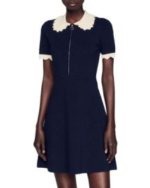 Sandro Essia Collared Pointelle Dress Bloomingdales at Bloomingdales