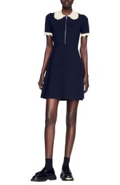 Sandro Essia Peter Pan Collar A Line Minidress at Nordstrom