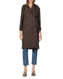 Sandro Even Check Trench Coat Women - Bloomingdale s at Bloomingdales