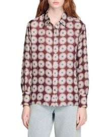 Sandro Floral Print Silk Shirt Bloomingdalex27s Women at Bloomingdales