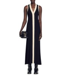 Sandro Gabriella Two Tone Rib Knit Maxi Dress Bloomingdales at Bloomingdales