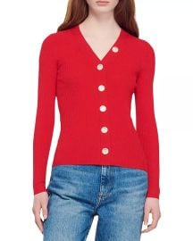 Sandro Gabrielle Ribbed Knit Cardigan Bloomingdales at Bloomingdales