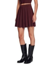 Sandro Glass Pleated Ribbed Knit Skirt Bloomingdales at Bloomingdales