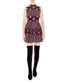 Sandro Honeycomb Printed Silk Dress at Bloomingdales