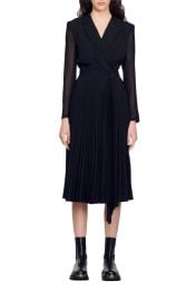 Sandro House Pleated Midi Dress at Nordstrom