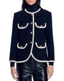 Sandro Jill Tweed Contrast Trim Jacket Bloomingdales at Bloomingdales