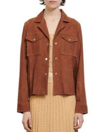 Sandro Jonhy Suede Shirt Jacket Women - Bloomingdale s at Bloomingdales