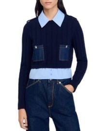 Sandro Jules Layered Look Sweater Bloomingdales at Bloomingdales