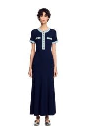 Sandro Knit and Denim Maxi Dress at Nordstrom