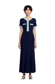 Sandro Knit and Denim Midi Dress at Nordstrom