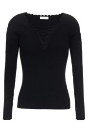 Sandro Lace Up Ribbed Knit Sweater at The Outnet