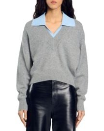 Sandro Layered Knit Sweater Bloomingdales at Bloomingdales