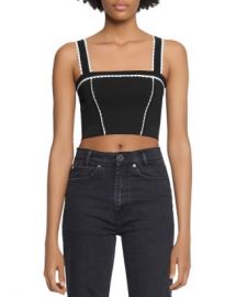 Sandro Lea Scalloped Cropped Tank Top Women - Bloomingdale s at Bloomingdales