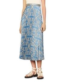 Sandro Leianne Pleated Printed Skirt Bloomingdales at Bloomingdales