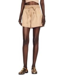 Sandro Leopaul Satin Pinstripe Shorts Bloomingdales at Bloomingdales