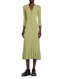 Sandro Lilwenn Mixed Ribbed Knit Midi Dress Bloomingdales at Bloomingdales