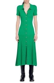 Sandro Lorel Short Sleeve Maxi Shirtdress at Nordstrom