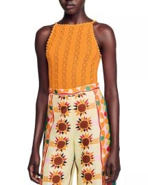 Sandro Louisa Beaded Pointelle Knit Camisole Bloomingdales at Bloomingdales