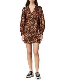 Sandro Lunas Abstract Leopard-Print Silk Mini Dress Women - Bloomingdale s at Bloomingdales