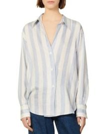 Sandro Maggie Striped Asymmetric Shirt Bloomingdales at Bloomingdales