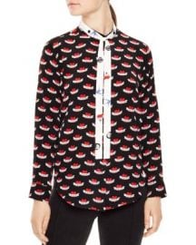 Sandro Maika Tattoo-Print Silk Shirt at Bloomingdales