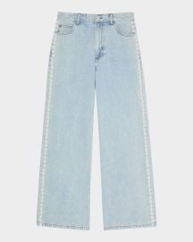 Sandro Malcolm Faded Floral Beaded Jeans at Neiman Marcus