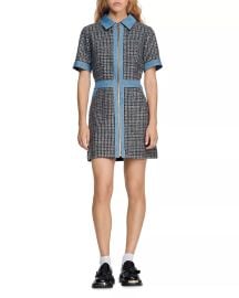 Sandro Mary Denim Trim Minidress at Bloomingdales