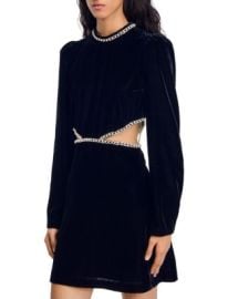 Sandro Maryline Embellished Velvet Mini Dress Bloomingdales at Bloomingdales