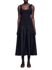 Sandro Maxi Dual Material Dress at Saks Fifth Avenue