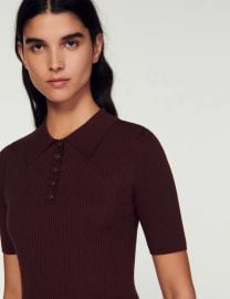 Sandro Mileva Rib Polo Sweater at Sandro