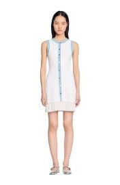 Sandro Mini Knit Dress with ruffles in Ecru at Nordstrom