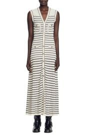 Sandro Molina Button Front Maxi Sweater Dress at Nordstrom