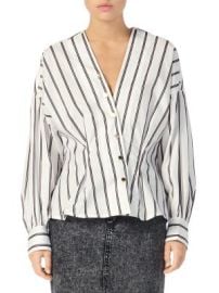 Sandro Naelle Striped Poplin Blouse on SALE at Saks Off 5th