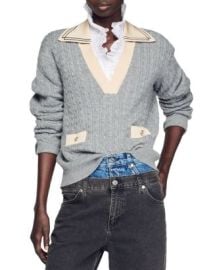 Sandro Nea Cable Knit Sweater Bloomingdales at Bloomingdales