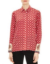 Sandro Nella Contrast-Cuff Button-Down Shirt Women - Bloomingdale s at Bloomingdales