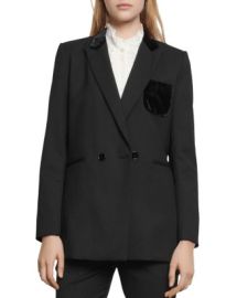 Sandro Nicky Velvet-Pocket Blazer   Bloomingdales at Bloomingdales