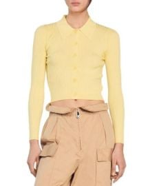 Sandro Olympe Collared Cardigan Sweater Bloomingdales at Bloomingdales