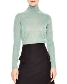 Sandro Ornements Metallic Sparkling Mock-Neck Sweater at Bloomingdales