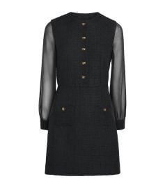 Sandro Paris Black Tweed Mini Dress Harrods US at Harrods