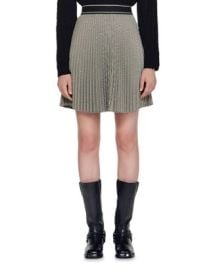 Sandro Rhinestone Houndstooth Pleated Mini Skirt Bloomingdales at Bloomingdales