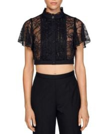 Sandro Riri Lace Crop Top Bloomingdales at Bloomingdales