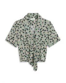 Sandro Rosa Printed Tie Front Shirt Women - Bloomingdale s at Bloomingdales