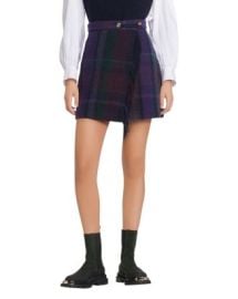 Sandro Rosiere Fringe Plaid Skirt Bloomingdales at Bloomingdales