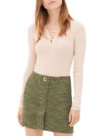 Sandro Sacha Lace Up Sweater at Bloomingdales